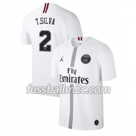 Fußballtrikots Paris Saint-Germain Thiago Silva 2 Jodan Weiß Ausweich Trikotsatz 2018-2019 Fußballtrikots Paris Saint-Germain Thiago Silva 2 Jodan Weiß Ausweich Trikotsatz 2018-2019